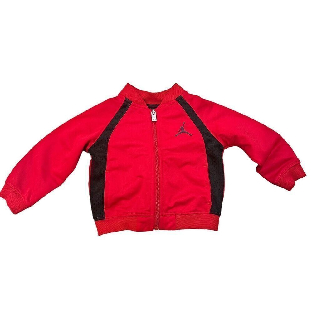 Nike Air Jordan Zip Up Sweatshirt Jacket 6-9 Months Black Red‎ Track Warm-up